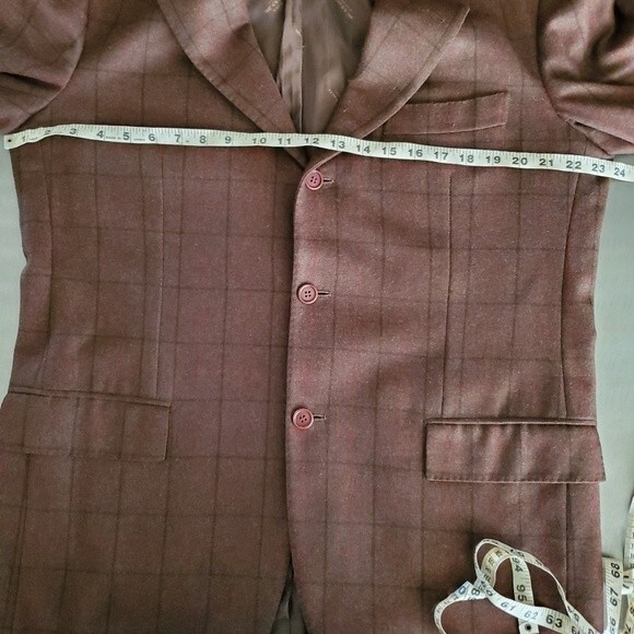 KITON Cashmere Plaid 3 Button Windowpane Brown Red Blazer Jacket Coat 52 IT 42 U - Picture 12 of 16